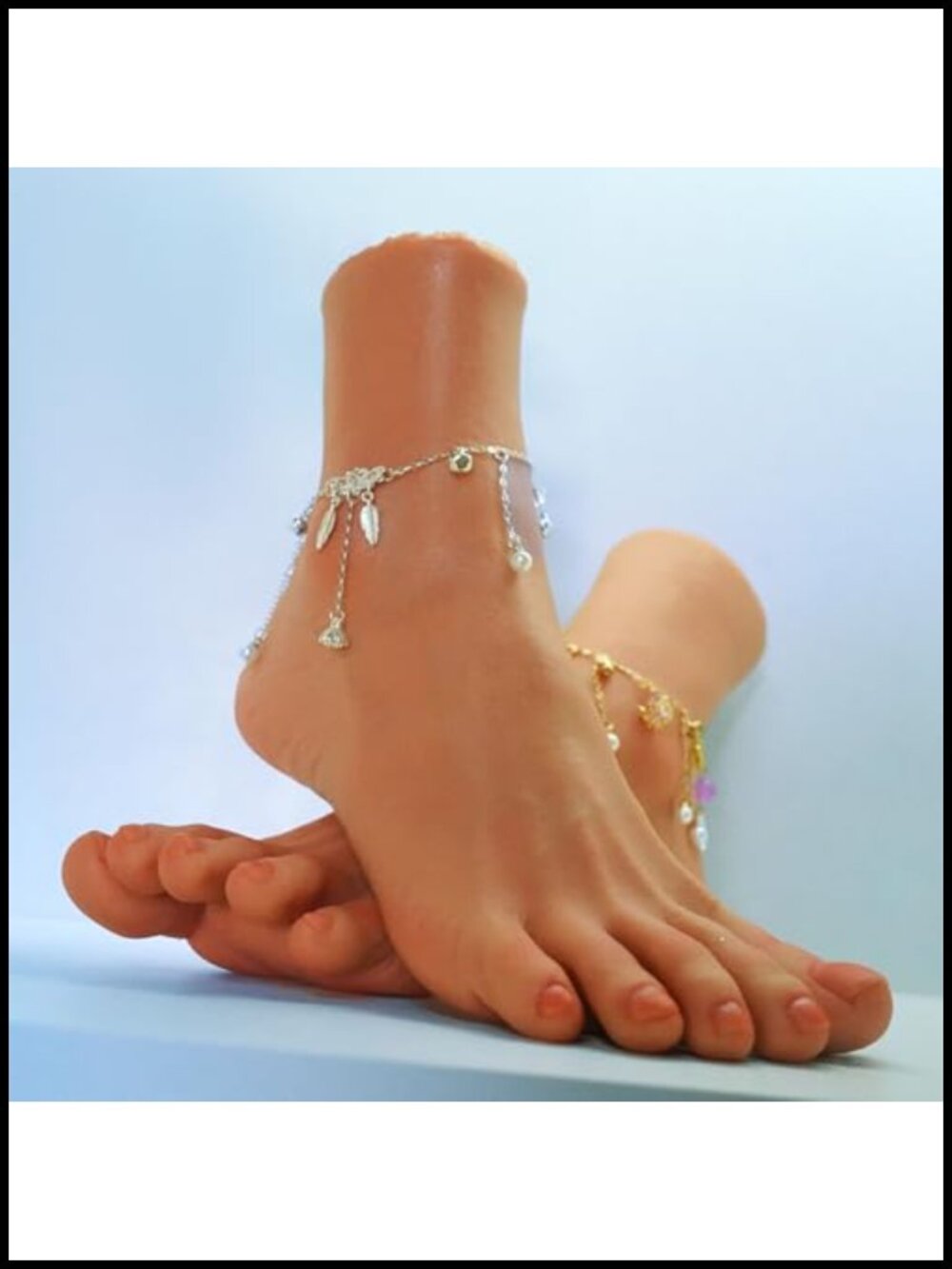 Realistic Silicone Female Foot Model Pair Lifelike Fake Feet for Display Art